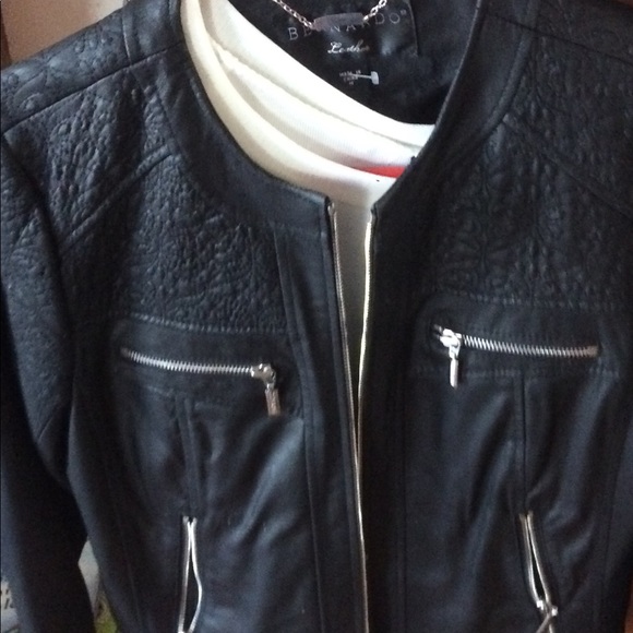 Black rivet Gently used Leather jacket - Picture 2 of 4